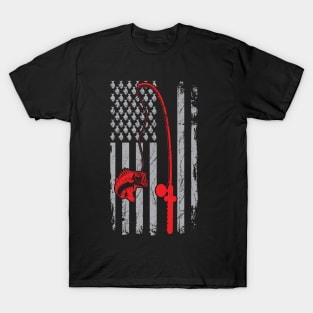 Fishing American Flag Bass Fishing T-Shirt